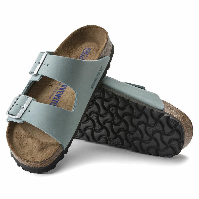 Birkenstock Soft Footbed Nubuck Læder Arizona Dame Turkis | DK 87RVD